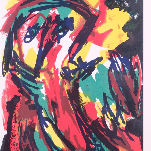 459 - Karel Appel, abstract, original lithograph printed by Mourlot Paris 1961, plate 31cm x 24cm, mounted