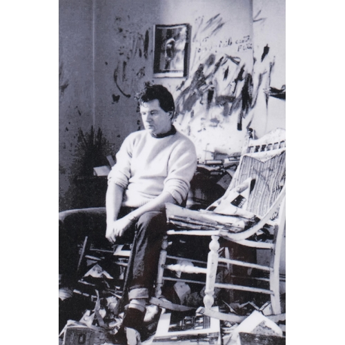 460 - Francis Bacon, 3 photographic portraits, circa 1980, by Jorge Lewinski, each image 26cm x 19cm, moun... 