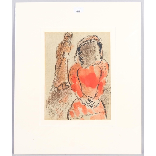 462 - Marc Chagall, Tamar The Daughter-In-Law Of Judah, lithograph, printed by Mourlot Paris 1960, plate 3... 