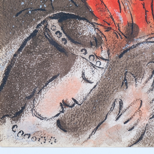 463 - Marc Chagall, Sarah And The Angels, lithograph, printed by Mourlot Paris 1960, plate 35cm x 26cm, fr... 