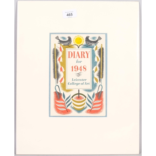 465 - Leicester College Of Art, diary for 1948, cover print, 22cm x 15cm, mounted