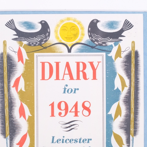 465 - Leicester College Of Art, diary for 1948, cover print, 22cm x 15cm, mounted