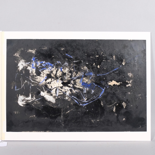 466 - Frank Fidler, abstract, oil/collage on card, circa 1960, signed in pencil, 34cm x 50cm, mounted