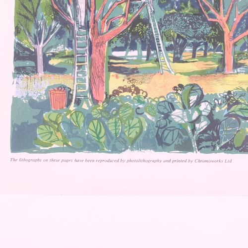 468 - John Minton, Apple Orchard Kent, lithograph, printed by Chromoworks Ltd London 1953, plate 15cm x 23... 