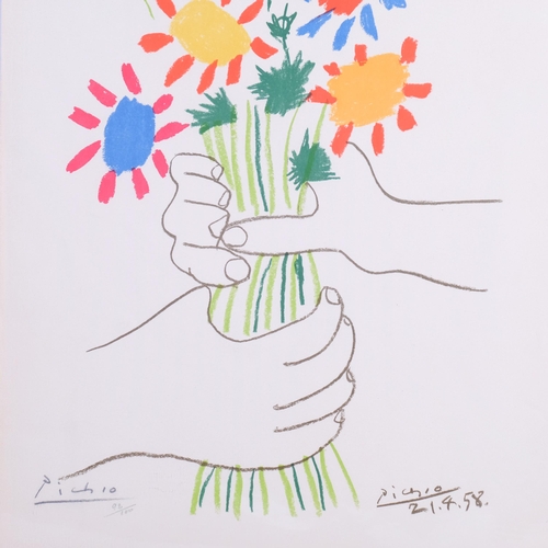 472 - Pablo Picasso, The Flowers Of Peace, 1958, original lithograph, signed in the plate, numbered from t... 