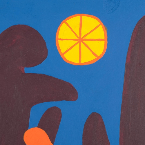 480 - After Tarsila do Amarol, Antropofagia, 2 figures in a landscape, acrylic on board, 58cm x 78cm, fram... 