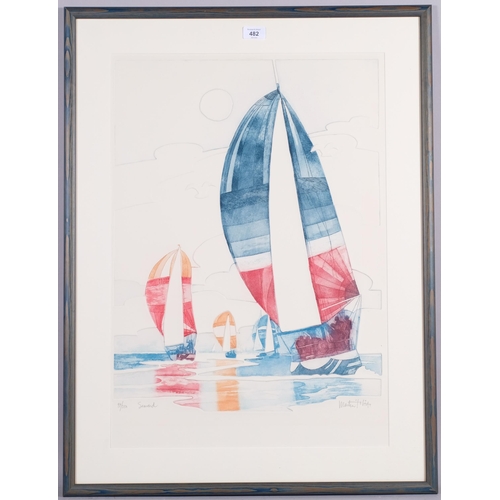 482 - Martin Tobias (1932 - 2024), Seaward, embossed colour etching, signed in pencil, no. 99/250, plate 6... 