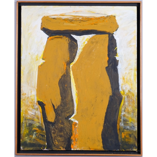 483 - Angela Lovegrove, Stonehenge no. 1, 1995, oil on board, 91cm x 61cm, together with a similar oil by ... 