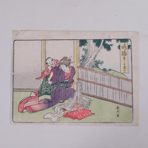 487 - Folder of Japanese woodblock prints, early 20th century