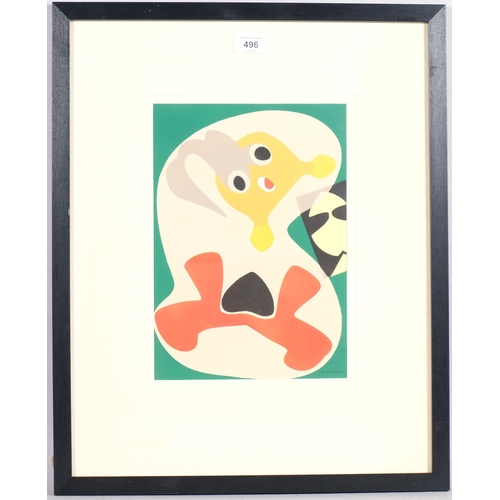 496 - Max Ernst, Composition, pochoir 1949 for Cahier d'Art, 30cm x 21cm, framed