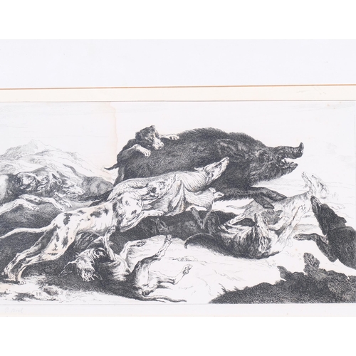 497 - 2 etchings by Joseph Vernet and P Boel, framed (2)