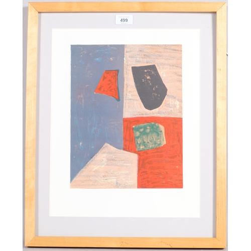 499 - Serge Poliakoff, Composition 1958, original lithograph for XX Siecle, sheet 31cm x 24cm, framed