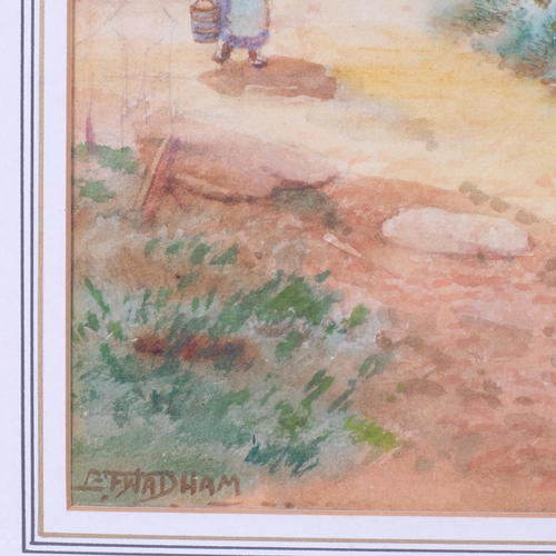 514 - E F Wadham, Devonshire Cottage, watercolour, circa 1900, 35cm x 23cm, framed