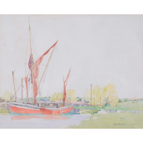 522 - Henry Rushbury (1889 - 1968), boatyard scene, 191
4, watercolour, 24cm x 30cm, framed