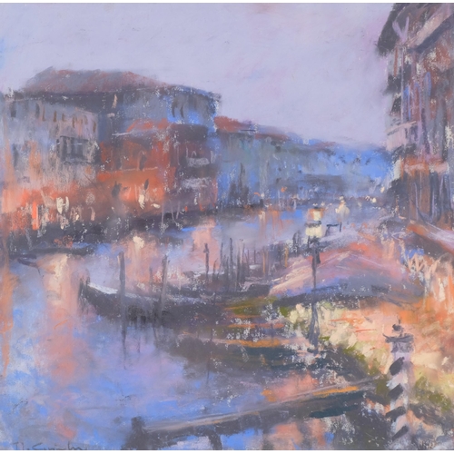 524 - Marc Grimshaw, The Grand Canal, pastel, 28cnm x 28cm, framed