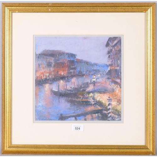 524 - Marc Grimshaw, The Grand Canal, pastel, 28cnm x 28cm, framed