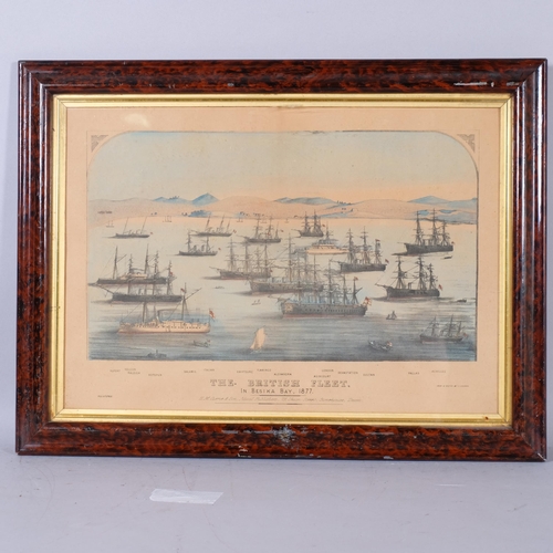 533 - Pair of British Navy prints, the British Fleet in Besika Bay 1877, and the British Squadron forcing ... 