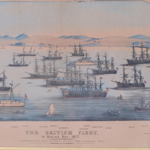 533 - Pair of British Navy prints, the British Fleet in Besika Bay 1877, and the British Squadron forcing ... 