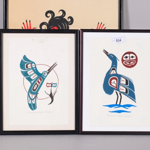 534 - A group of Canadian prints, including Haida, all signed in pencil