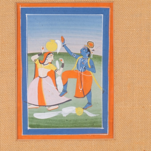 535 - Indian School, 2 gouache paintings, ceremonial scenes, image 16cm x 11cm, framed