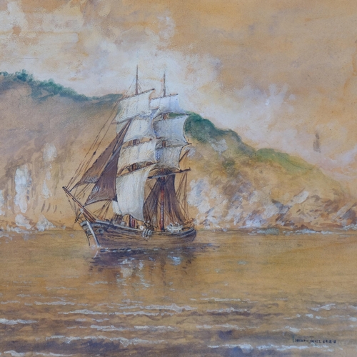 540 - Joseph Smail, shipping off the coast, watercolours, signed and dated 1928, 36cm x 50cm, framed