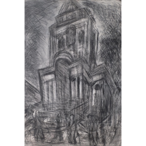 541 - Attributed to Leon Kossoff (1926 - 2019), Spitalfields circa 1991 - 1992, charcoal and crayon on pap... 