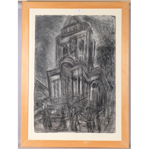 541 - Attributed to Leon Kossoff (1926 - 2019), Spitalfields circa 1991 - 1992, charcoal and crayon on pap... 