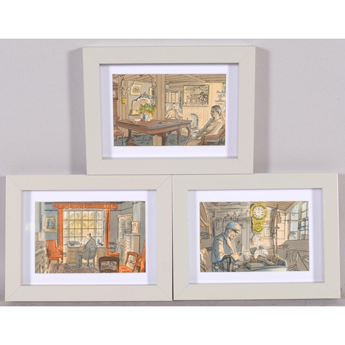 562 - Edward Bawden (1903 - 1989), 3 lithographs, The Sadler's Shop, Sunday Evening, and The Vicar, image ... 