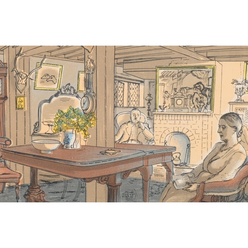 562 - Edward Bawden (1903 - 1989), 3 lithographs, The Sadler's Shop, Sunday Evening, and The Vicar, image ... 