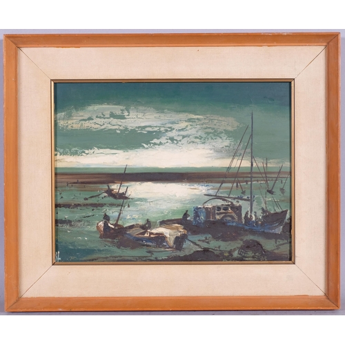 593 - Bertram Holt, Benfleet, oil on board, 26cm x 33cm, framed