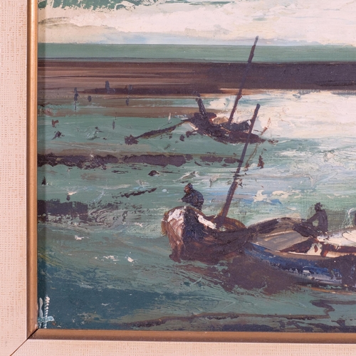 593 - Bertram Holt, Benfleet, oil on board, 26cm x 33cm, framed