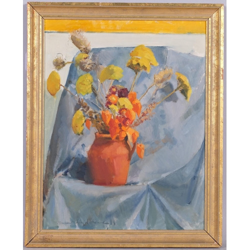 596 - Margaret Lloyd Browne, Autumn Gold, oil on board, 45cm x 34cm, framed