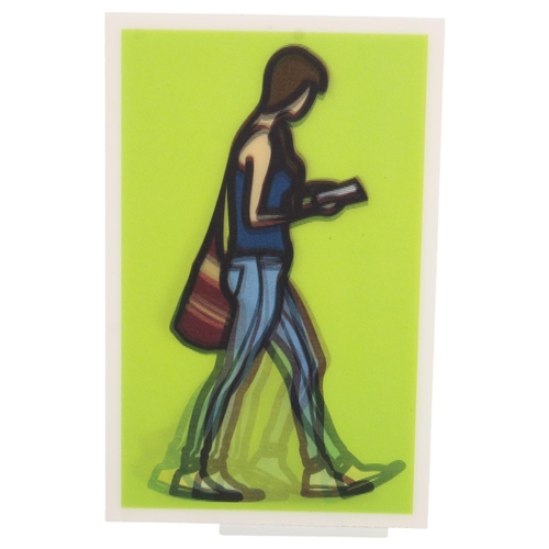 552 - Julian Opie (born 1958), Waitress 2014, lenticular card, 2014, 14.5cm x 9cm, unframed