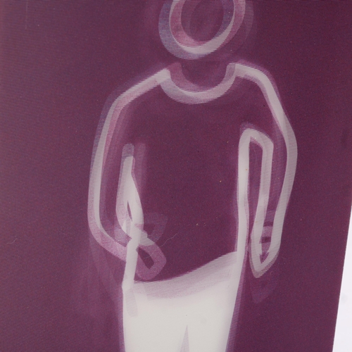 568 - Julian Opie (born 1958), lenticular card, dancing man on Maho Kubota Gallery card 2022, 14.5cm x 9cm... 