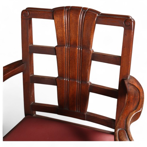 234 - RMS Queen of Bermuda, a 1930s Art Deco 1st class dining saloon armchair in walnut, with shaped back ... 