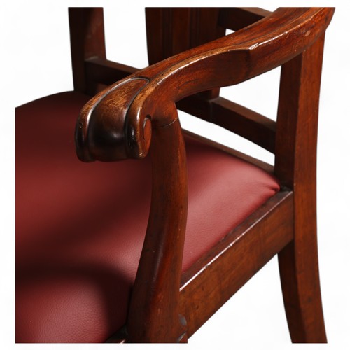 234 - RMS Queen of Bermuda, a 1930s Art Deco 1st class dining saloon armchair in walnut, with shaped back ... 