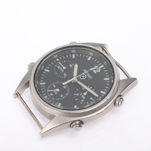 1007 - SEIKO - a stainless steel British Military Issue Generation 1 quartz chronograph wristwatch, ref. 7A... 