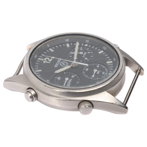 1007 - SEIKO - a stainless steel British Military Issue Generation 1 quartz chronograph wristwatch, ref. 7A... 