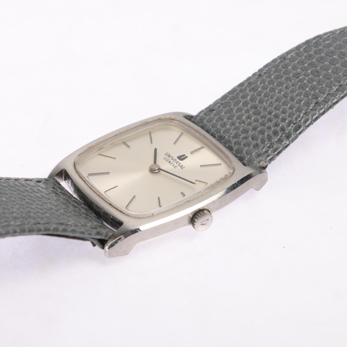 1011 - UNIVERSAL GENEVE - a stainless steel Tank mechanical wristwatch, ref. 842114, circa 1960s, silvered ... 