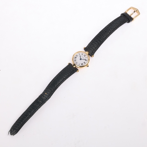 1017 - CARTIER - a lady's 18ct gold Vendome quartz wristwatch, ref. 2869, circa 1990s, white dial with Roma... 