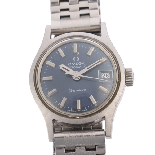 1021 - OMEGA - a lady's Vintage stainless steel Geneve automatic calendar bracelet watch, ref. 566.021, cir... 