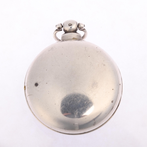 1028 - A mid-19th century silver pair-cased open-face key-wind verge pocket watch, by John Fawcett of Richm... 