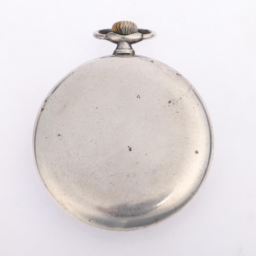 1034 - GOLDSMITHS & SILVERSMITHS CO LTD - an Art Deco sterling silver open-face keyless slimline pocket wat... 