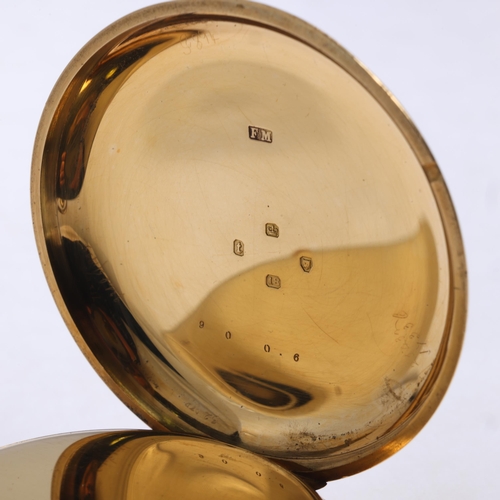 1045 - A late 19th century 18ct gold full hunter keyless pocket watch, by George Oram & Son of London, whit... 