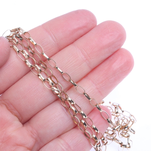 1377 - A 9ct rose gold belcher link chain necklace, 68cm, 4.2g