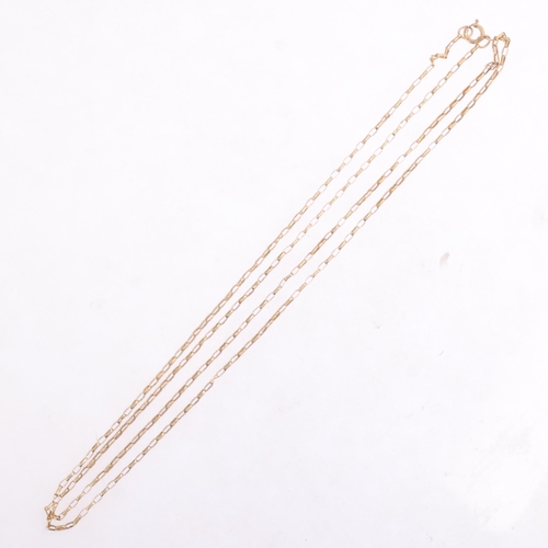 1379 - A 9ct gold fine belcher link chain necklace, 50cm, 0.8g