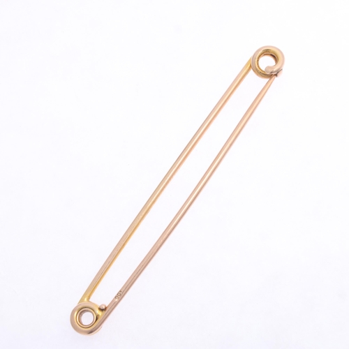 1392 - An Antique 9ct rose gold safety stock pin, 69.5mm, 4.4g