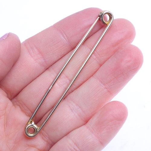 1392 - An Antique 9ct rose gold safety stock pin, 69.5mm, 4.4g