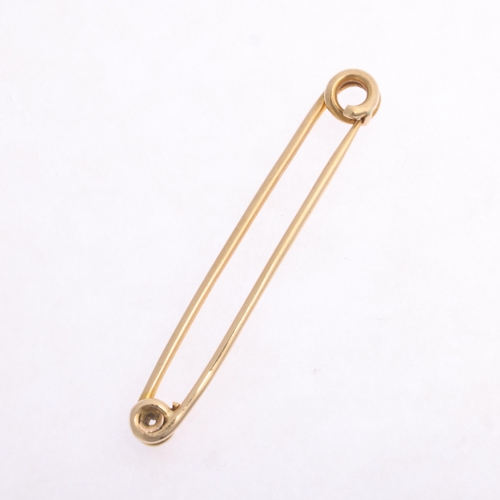 1393 - An Antique 9ct rose gold safety stock pin, unmarked mount tests as 9ct, 52.2mm, 2.9g