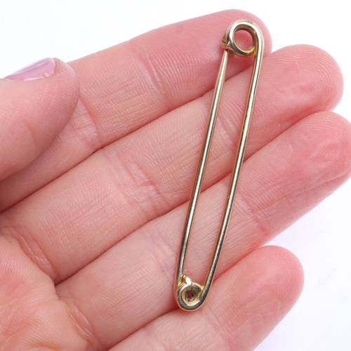 1393 - An Antique 9ct rose gold safety stock pin, unmarked mount tests as 9ct, 52.2mm, 2.9g